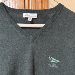 Peter Millar Forest Green V-Neck Sweater
